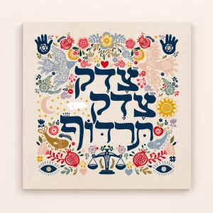 הדפס אמנות - צדק צדק תרדוף צבעוני